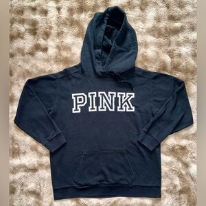 Victoria’s Secret PINK Black Pullover Hoodie Size Medium